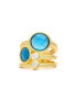 ფოტო #1 პროდუქტის Turquoise Crystal and Cubic Zirconia Stack Band Ring