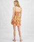 ფოტო #6 პროდუქტის Juniors' Floral-Print Lace-Up Fit & Flare Dress