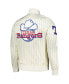 Men's Cream Texas Rangers Cooperstown Collection Pinstripe Retro Classic Satin Full-Snap Jacket