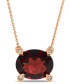 Фото #1 товара Garnet (3 ct. t.w.) and Diamond Accent 17" Necklace in 10k Rose Gold