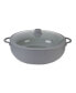 Фото #3 товара Aluminum 12 Qt Caldero with Silicone Rim Glass Lid and Silicone Handle Holder