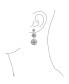 ფოტო #1 პროდუქტის CZ Long Fashion Statement CZ Clear Blue Large Round Multi Circle Dangling Statement Chandelier Earrings For Women Wedding Prom Rhodium Plated Brass