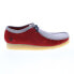 Фото #1 товара Clarks Wallabee VCY 26166291 Mens Red Suede Lace Up Chukkas Boots