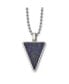 Chisel polished with Lapis Triangle Pendant on a Ball Chain Necklace