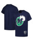 Фото #1 товара Big Boys and Girls Navy Dallas Mavericks Hardwood Classics Retro Logo T-Shirt