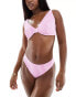 Hollister co-ord underwire bikini top in scrunch pink stripe Rosa gestreift, S - фото #2