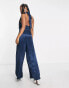 Nobody's Child Annie satin backless jumpsuit in navy