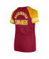 ფოტო #2 პროდუქტის Women's Burgundy Washington Commanders Lace-Up Raglan T-Shirt