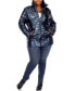 ფოტო #4 პროდუქტის Plus Size Metallic Puffer Coat