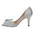 Фото #3 товара Nina Fay Glitter Peep Toe Evening Pumps Womens Silver Dress Casual FAY-SIL