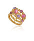 ფოტო #1 პროდუქტის Gold-Tone Lilac Violet Glass Stone Statement Ring