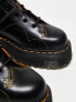 Dr Martens Church quad 5 eye boots in black vintage smooth leather