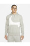 Фото #1 товара Толстовка Nike Мужская Спортивная с капюшоном и логотипом Swoosh Темно-серого цвета - Серый