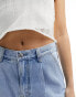 Фото #10 товара Stradivarius pleat front wide leg jean in light wash blue