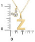 ფოტო #7 პროდუქტის Mickey Mouse Initial Pendant 18" Necklace with Cubic Zirconia in 14k Yellow Gold