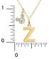 Фото #13 товара Disney mickey Mouse Initial Pendant 18" Necklace with Cubic Zirconia in 14k Yellow Gold