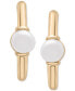 ფოტო #3 პროდუქტის Cultured Freshwater Pearl (5mm) Small Hoop Earrings in Gold Vermeil, Created for Macy's