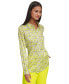 Фото #3 товара Women's Printed Roll-Cuff Button-Front Shirt