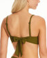 Фото #2 товара Women's Ribbed Notch-Front Bikini Top, Created for Macy's
