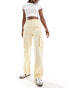 Pimkie straight leg cargo pocket detail trousers in yellow