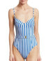 Фото #1 товара WeWoreWhat 256150 Women Danielle Striped One Piece Swimsuit Size Large
