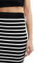 ASOS DESIGN seamless sculpting tubular midi skirt in black and white stripe