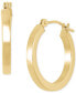 Polished Square Tube Small Hoop Earrings in 14k Gold, 5/8"