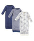 ფოტო #1 პროდუქტის Baby Girls and Boys Elephant Henley Gowns, Pack of 3