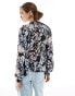 Фото #2 товара Mango floral tie neck blouse in black