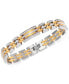 ფოტო #1 პროდუქტის Men's Diamond Two-Tone Link Bracelet (1/2 ct. t.w.) in Stainless Steel and Yellow Ion-Plate