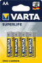 Фото #2 товара Батарейка одноразовая VARTA Superlife AA - цинк-углерод - 1.5 В - 1 шт - R6P