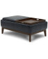 Фото #1 товара Jollene Leather Ottoman with Wood Trays, Created for Macy's