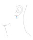 ფოტო #3 პროდუქტის Western Style Blue Synthetic Stabilized Turquoise Round Half Crescent Hoop Earrings For Women Oxidized Milgrain Sterling Silver