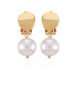 Gold-Tone Imitation Pearls Drop Clip On Earrings