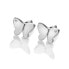 Charming silver stud earrings with diamonds Flutter DE732