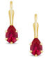 ფოტო #9 პროდუქტის Gemstone Leverback Earrings in 10K Yellow Gold