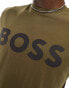 BOSS Orange Thinking1 logo tee in khaki