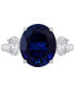 ფოტო #3 პროდუქტის Lab Grown Sapphire (5-5/8 ct. t.w.) & Lab Grown Diamond (3/8 ct. t.w.) Ring in 14k White Gold