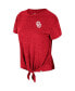Women's Crimson Distressed Oklahoma Sooners Finalists Tie-Front T-shirt