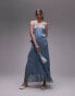 Topshop maxi dress with lace insert in pale blue