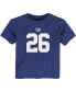 ფოტო #2 პროდუქტის Toddler Boys and Girls Saquon Barkley Royal New York Giants Player Name and Number T-shirt