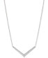 Фото #1 товара Diamond Chevron Statement Necklace (2 ct. t.w.) in 14k White Gold, 16" + 2" extender