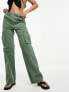 Фото #4 товара Bershka straight leg cargo trousers in khaki