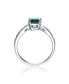 ფოტო #3 პროდუქტის Sterling Silver White Gold Plated Emerald Cubic Zirconia Eternity Rectangle Band Ring