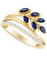 ფოტო #1 პროდუქტის Emerald (1/2 ct. t.w.) & Diamond (1/20 ct. t.w.) Vine Motif Ring in 14k Gold (Also in Ruby & Sapphire)