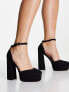 ASOS DESIGN Wide Fit Priority platform high block heeled shoes in black