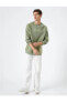 4wam70052mk 814 Yeşil Erkek Pamuk Jersey Sweatshirt