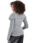 Фото #2 товара ASOS DESIGN knitted zip through rib cardigan in grey