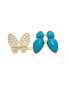 ფოტო #2 პროდუქტის Turquoise + Cubic Zirconia Encrusted Butterfly Ring