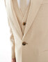 ASOS DESIGN wedding slim suit jacket in camel microtexture